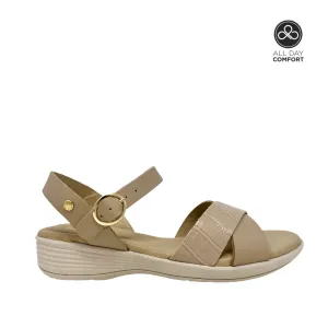 Sandalias flats Kamby beige para mujer