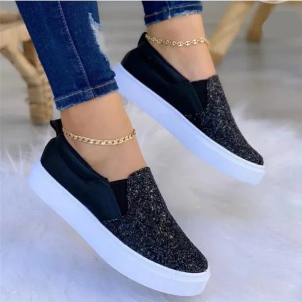 sealbeer - Black Casual Patchwork Round Comfortable Flats Shoes