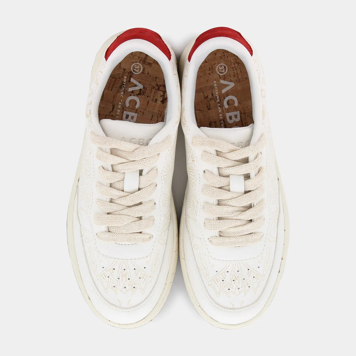 SHACBEAO205EVERGREEN ALL OVERWHITE\RED- SNEAKERS