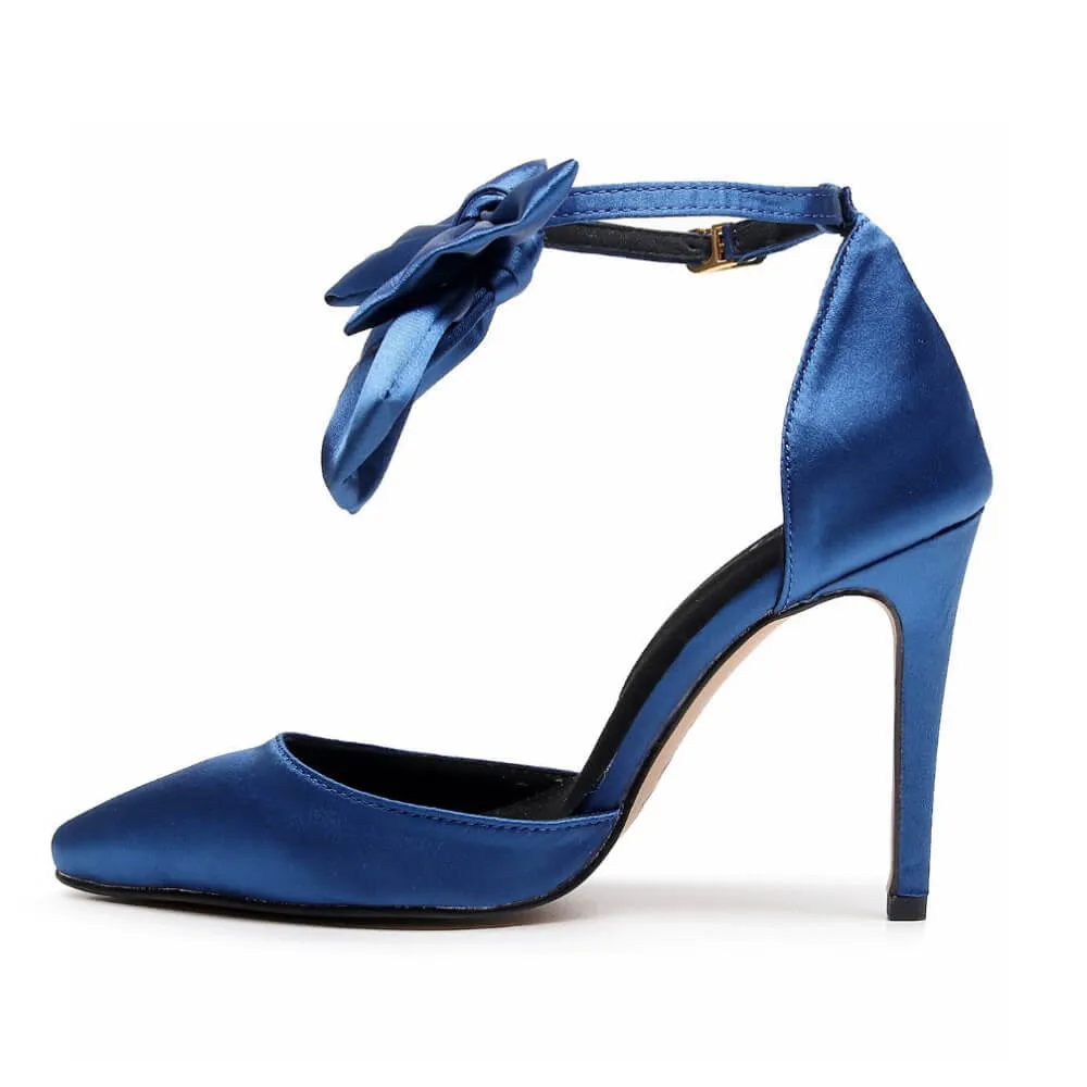 Sharlie - Navy Satin - Street Sole