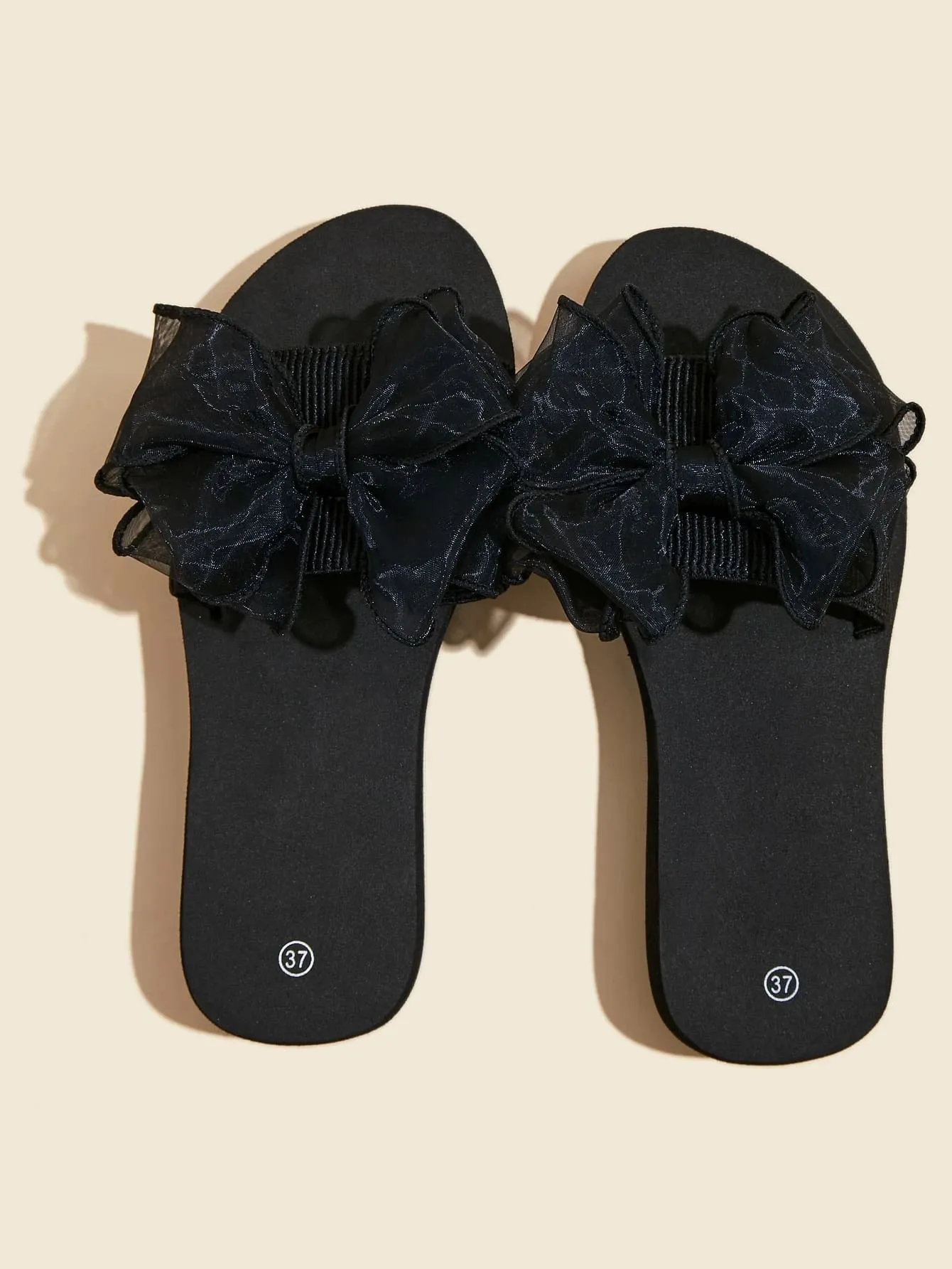 SHEIN Bow Decor Thick Sole Slides