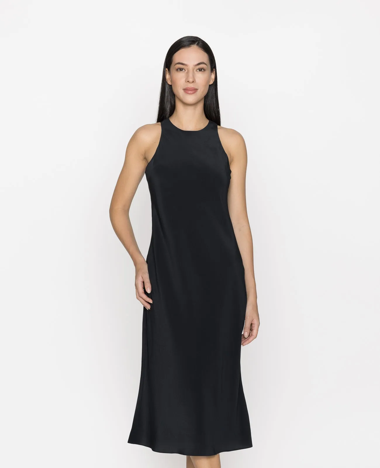 Silk Halter Tank Dress