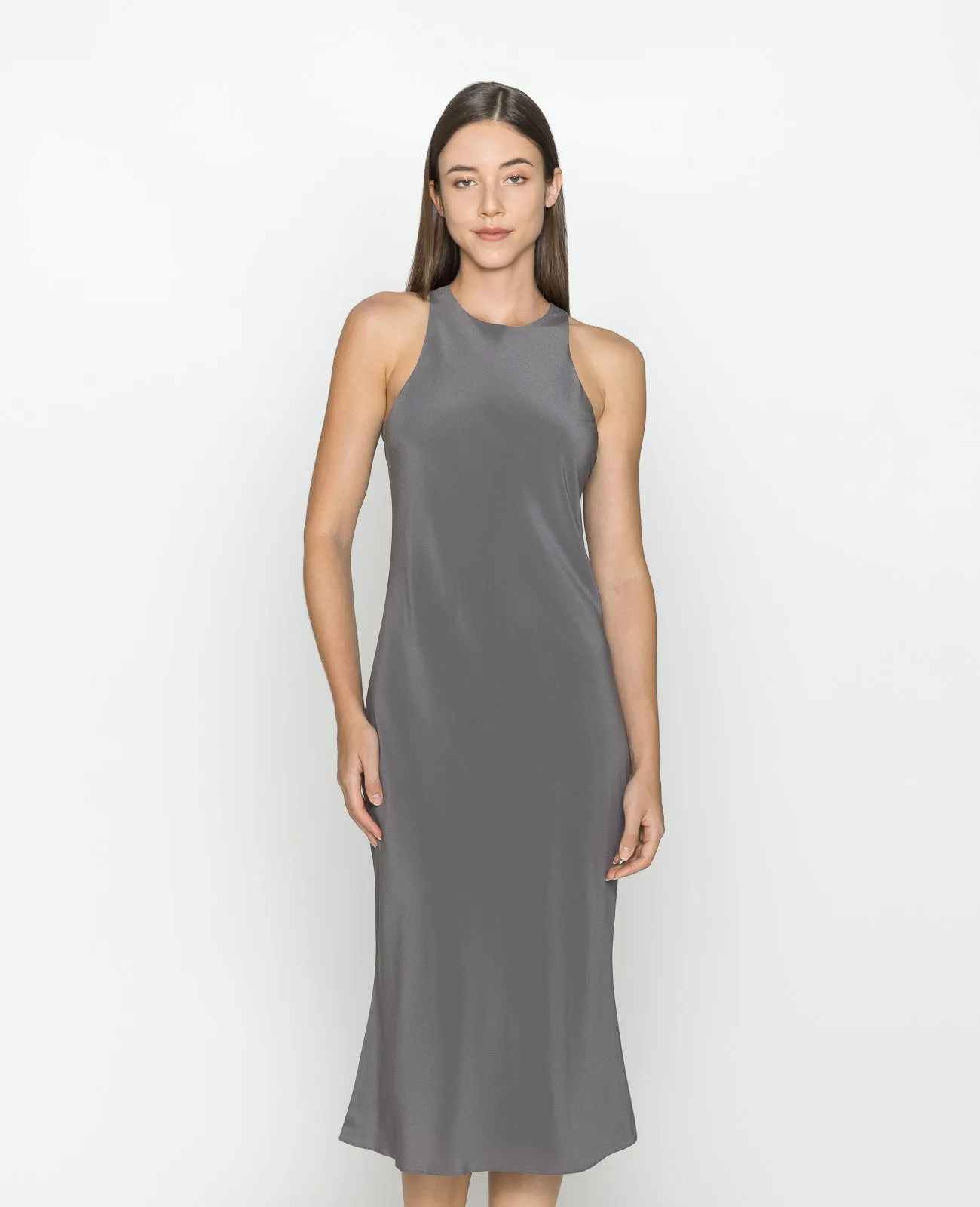 Silk Halter Tank Dress