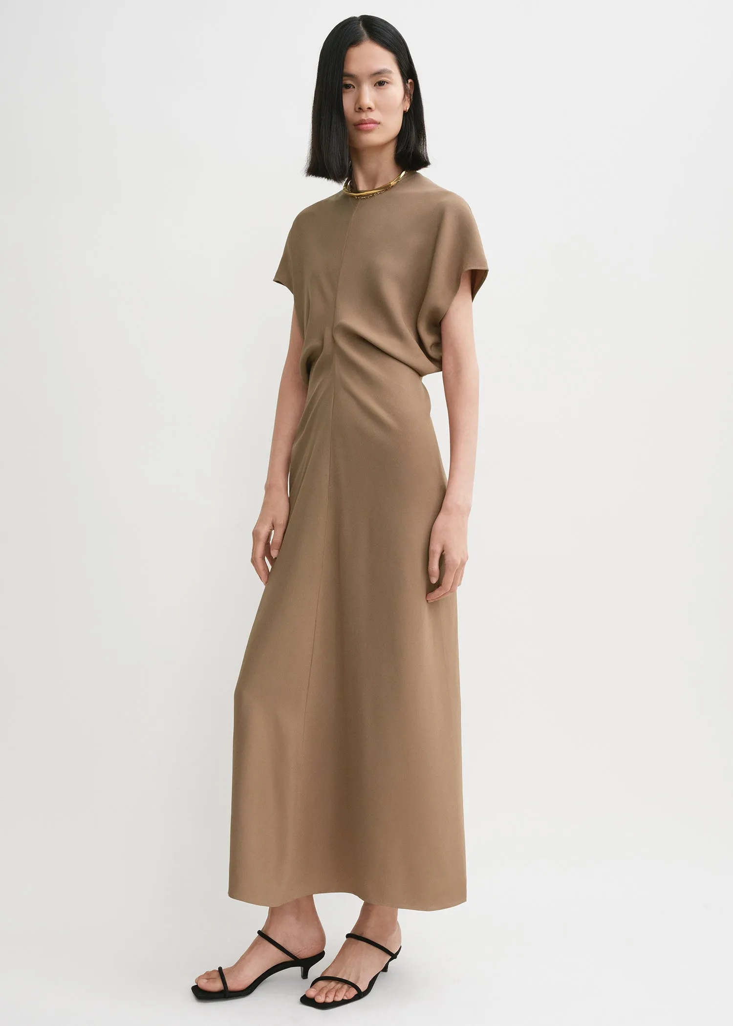 Slouch waist dress camel