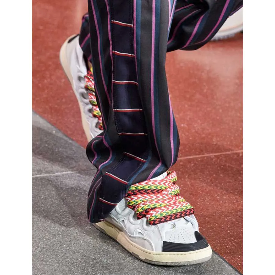 Sneakers Curb Blanches Lacets Multicolores Lanvin Homme | Toulouse