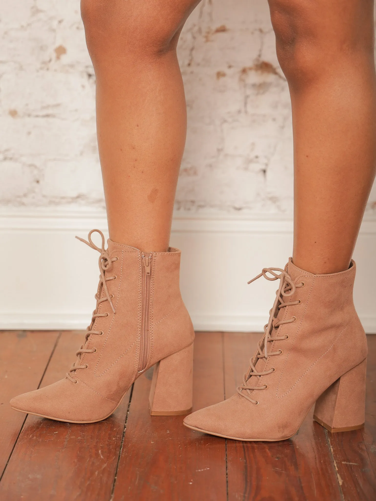 Strut Lace Up Booties