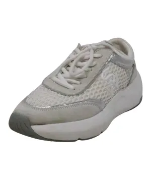 Stuart Weitzman White Suede & Nylon Sneakers sz 8