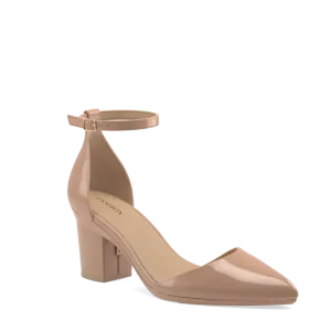 The D'Orsay - Latte Patent   Block Heel Kit 3 Latte - FINAL SALE