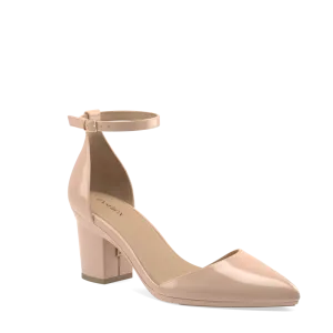 The D'Orsay - Sand Patent   Block Heel Kit 3 Sand - FINAL SALE