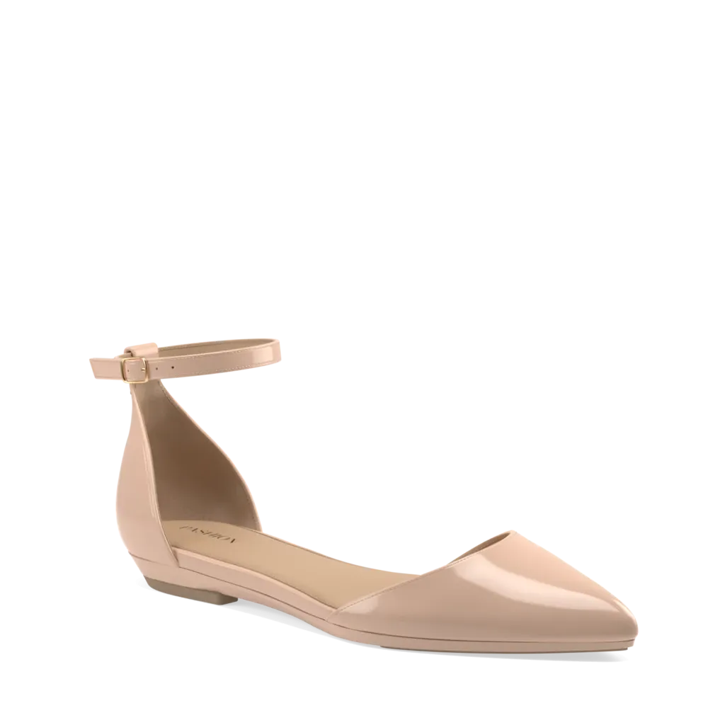 The D'Orsay - Sand Patent   Block Heel Kit 3 Sand - FINAL SALE