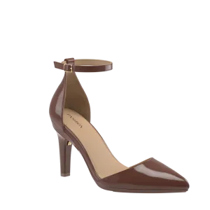 The D'Orsay - Walnut Patent   Stiletto Heel Kit 4 Walnut - FINAL SALE