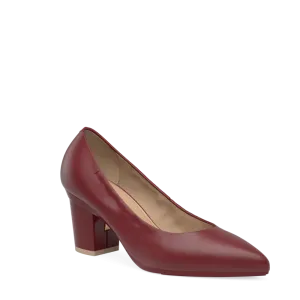 The Pump - Merlot Stretch Leather 3 Block