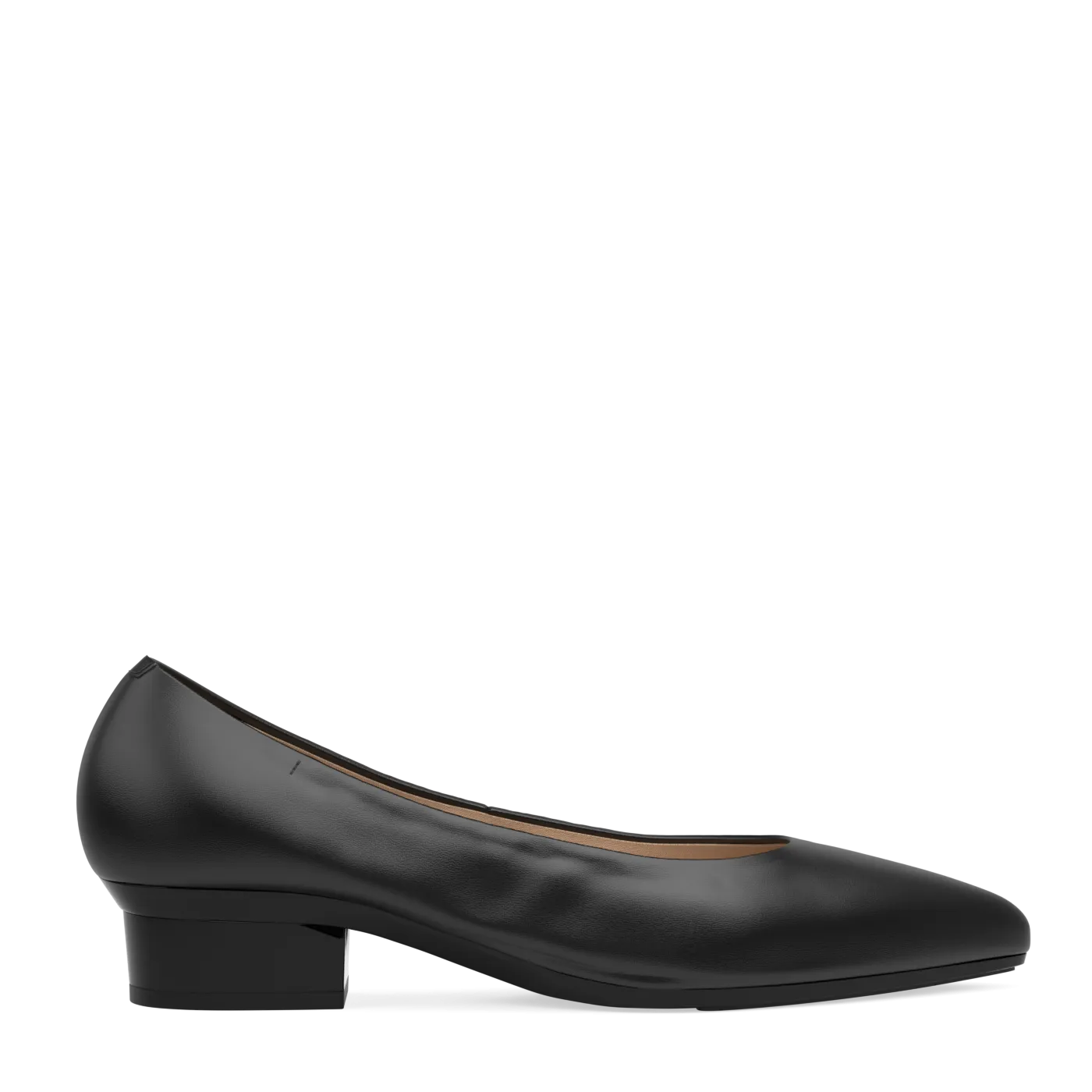 The Pump Wide Width - Coal Stretch Leather Flat