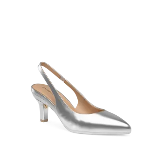 The Slingback - Matte Silver 3 Stiletto