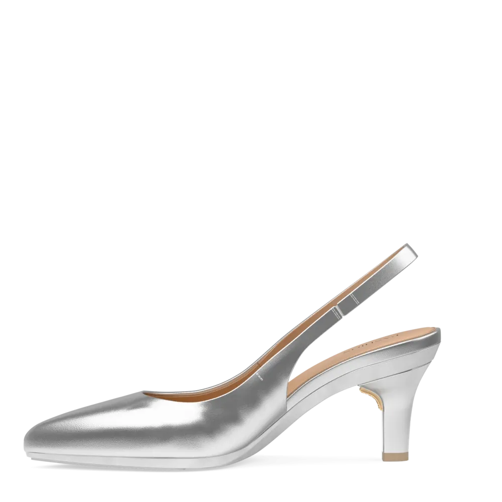 The Slingback - Matte Silver 3 Stiletto