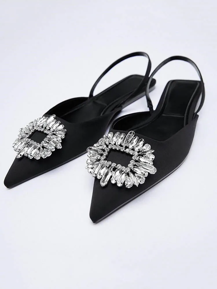 Toleet Rhinestone Wedding Pointed Toe Sandals