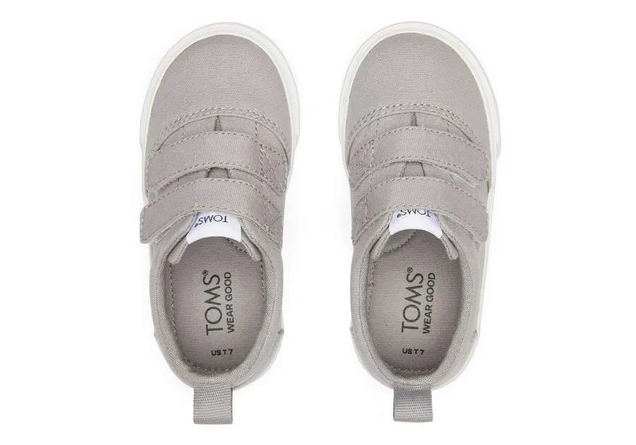 TOMS Kids Tiny Fenix Drizzle Grey Double Strap Toddler Sneaker