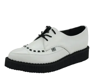 T.U.K MOST BASIC WHITE LEATHER POINTED TIE CREEPER