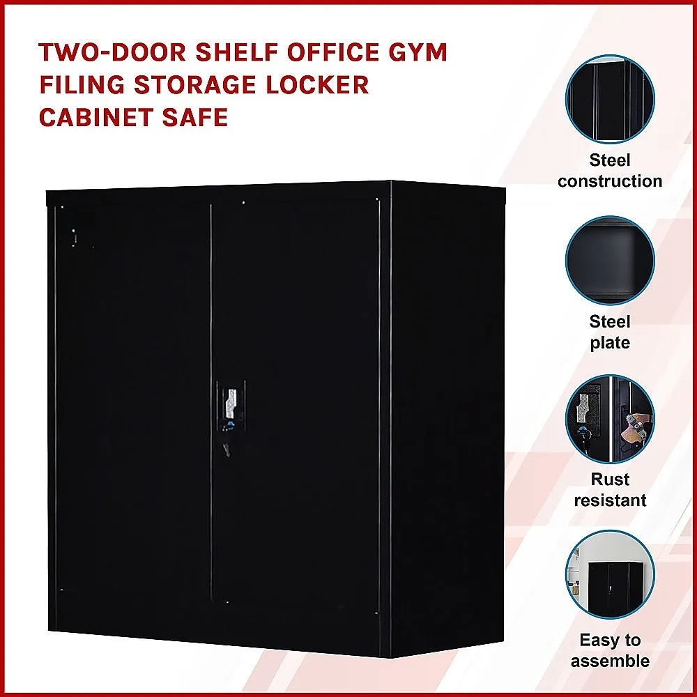 Two-Door Shelf Office Gym Filing Storage Locker Cabinet Safe