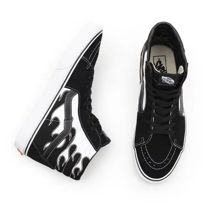 Vans scarpa sneakers da uomo Sk8-Hi Flame VN0A32QGK681 nero-bianco