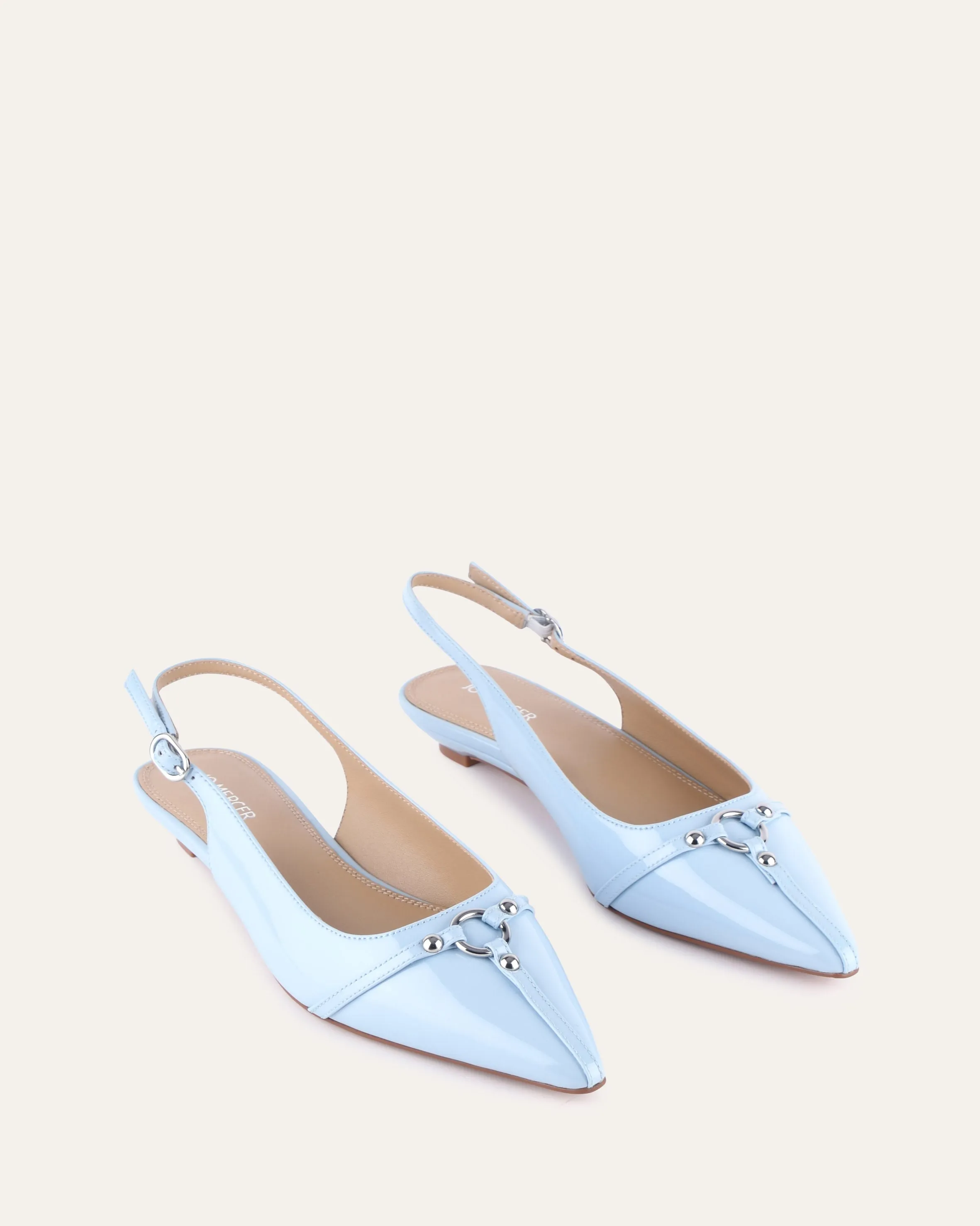 VICTORIA DRESS FLATS SKY BLUE PATENT