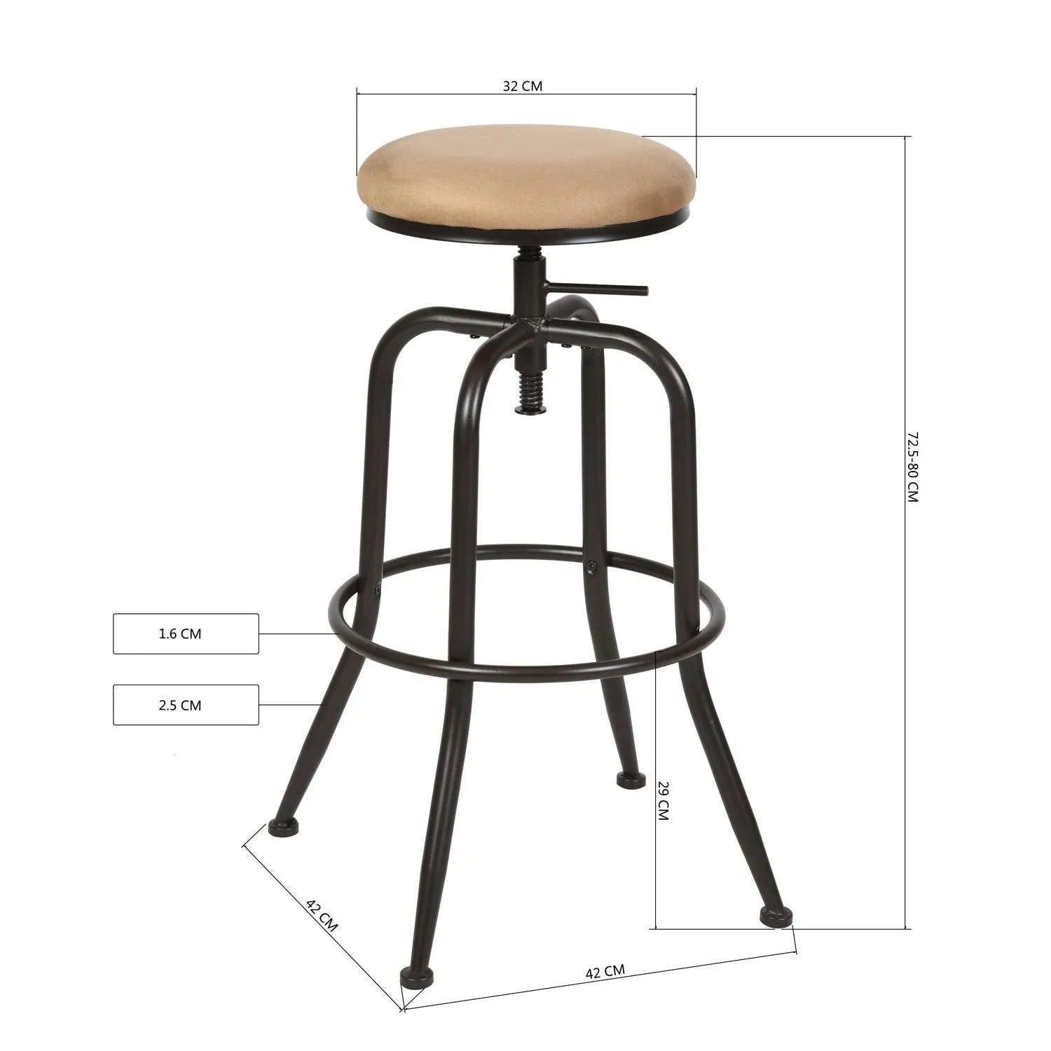 Walker Industrial Counter Bar Stools Set of 2