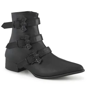 WARLOCK-50-B Black Vegan Leather