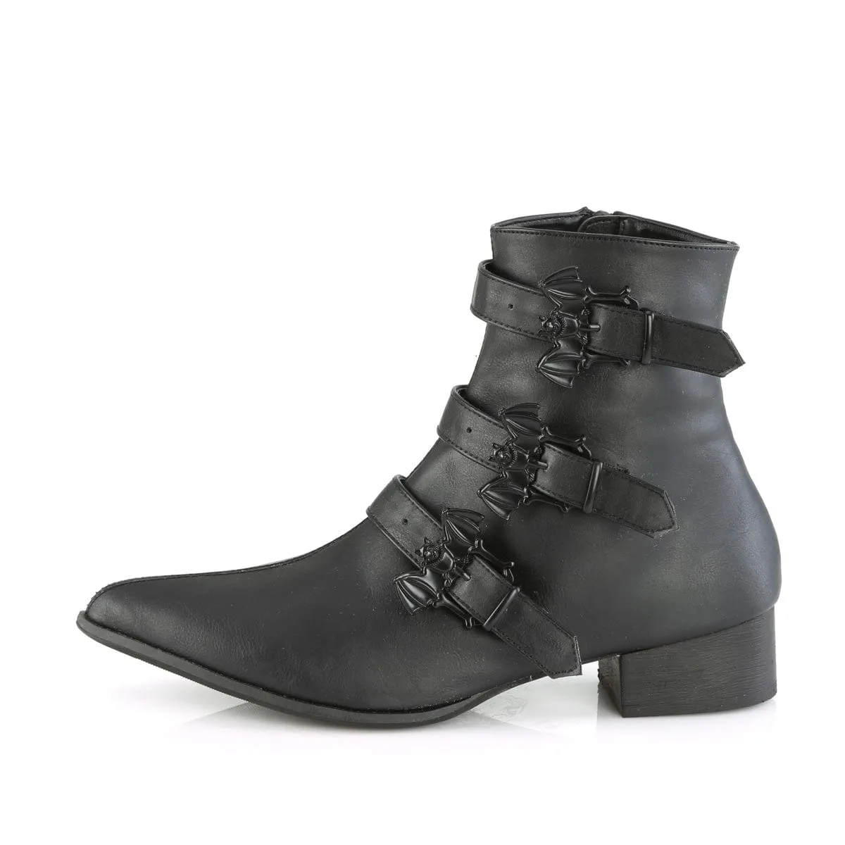 WARLOCK-50-B Black Vegan Leather