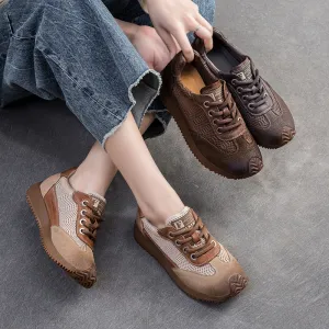 Women Retro Breathable Patchwork Casual Shoes