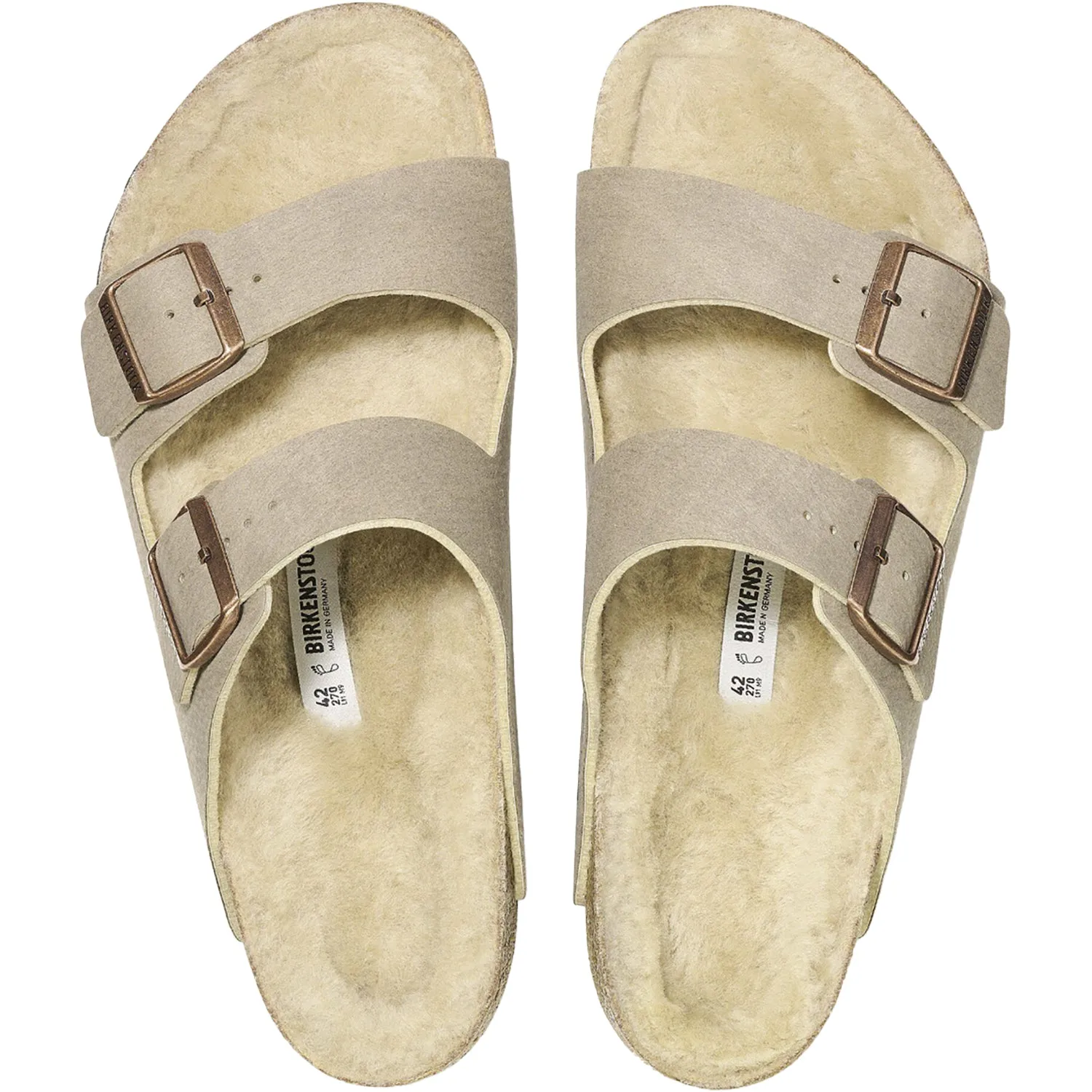 Women's Birkenstock Arizona Shearling Desert Grey Wool