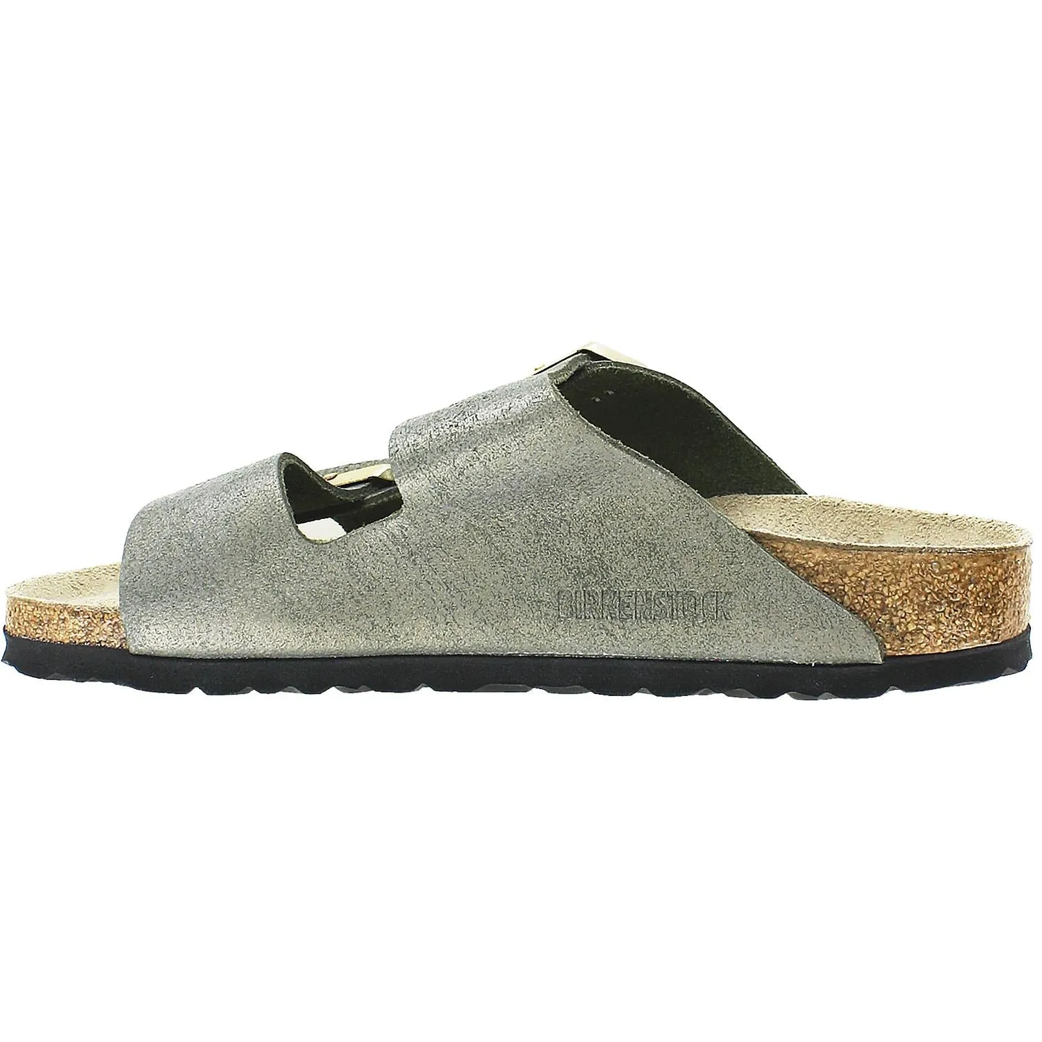 Women's Birkenstock Arizona Washed Metallic Stone Gold Suede