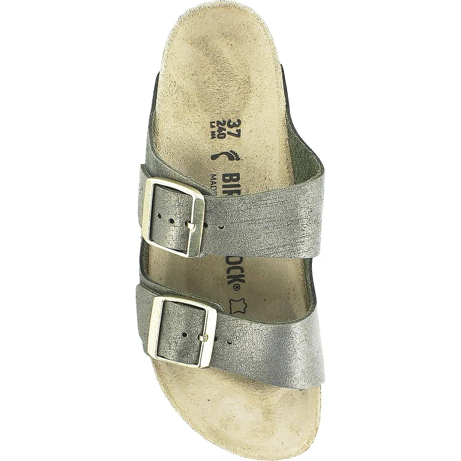 Women's Birkenstock Arizona Washed Metallic Stone Gold Suede