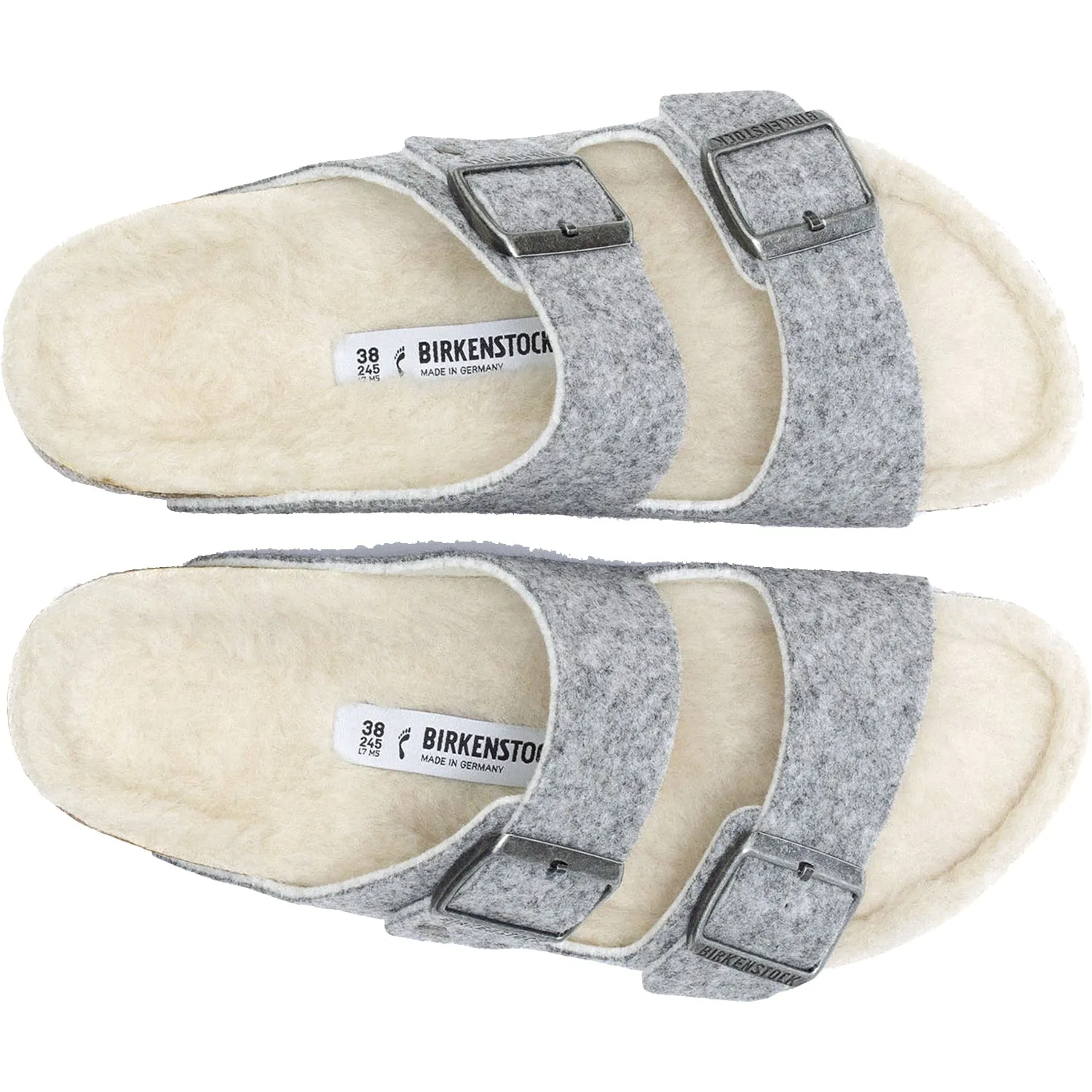 Women's Birkenstock Arizona Wool Light Grey Natural