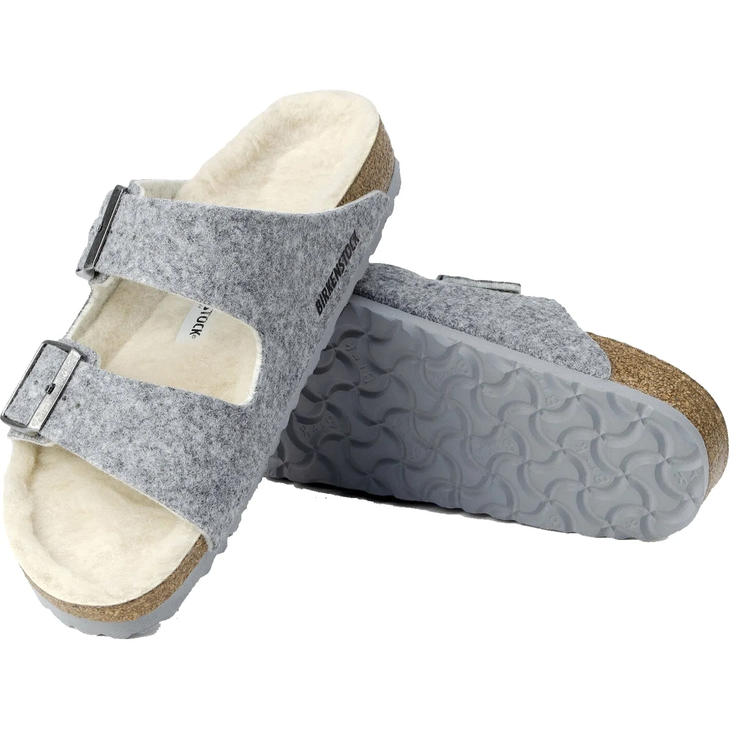 Women's Birkenstock Arizona Wool Light Grey Natural