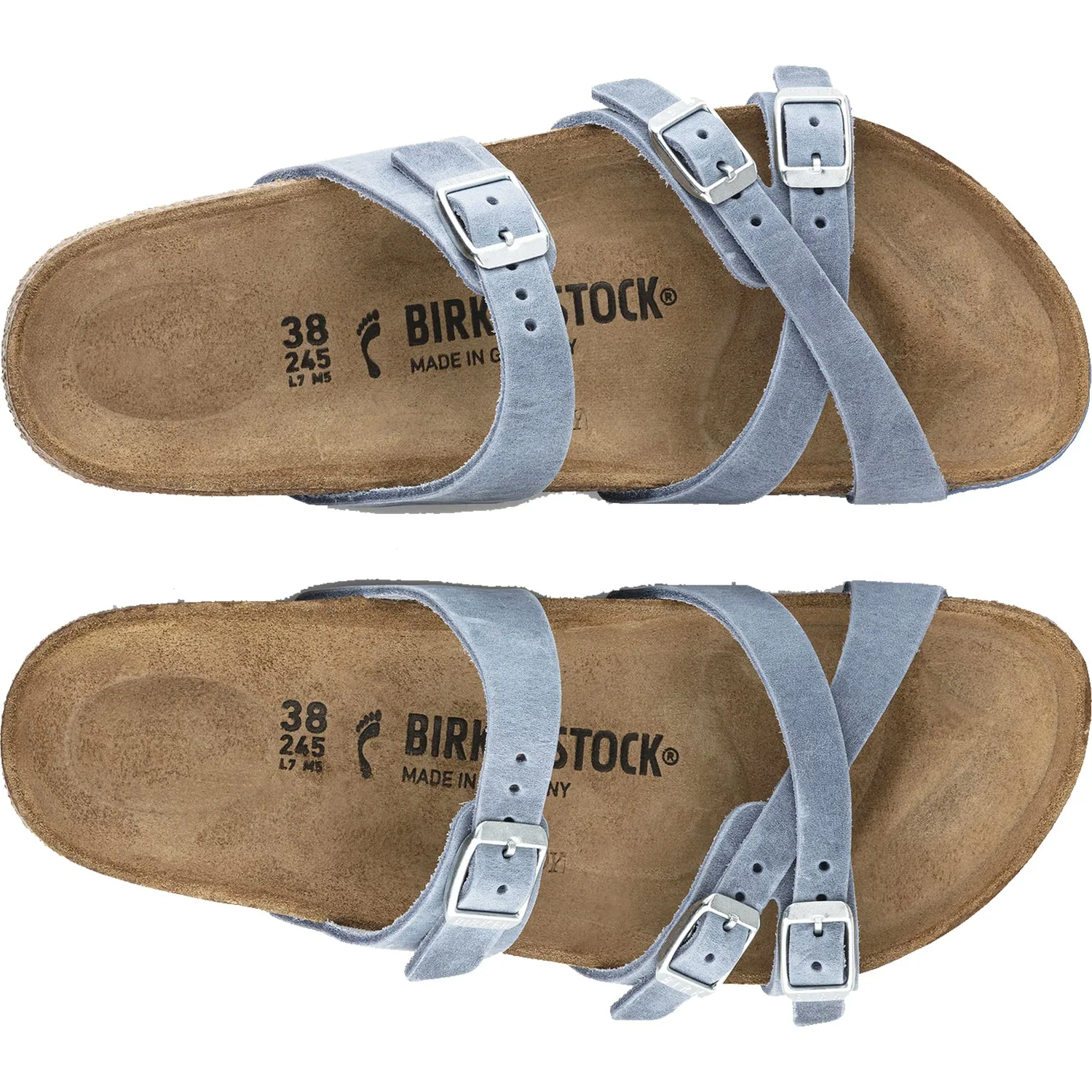 Women's Birkenstock Franca Dusty Blue Oiled Leather