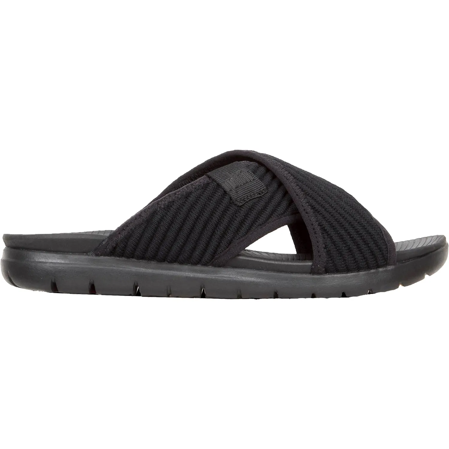 Women's Fit Flop Artknit Cross Slide Black Fabric