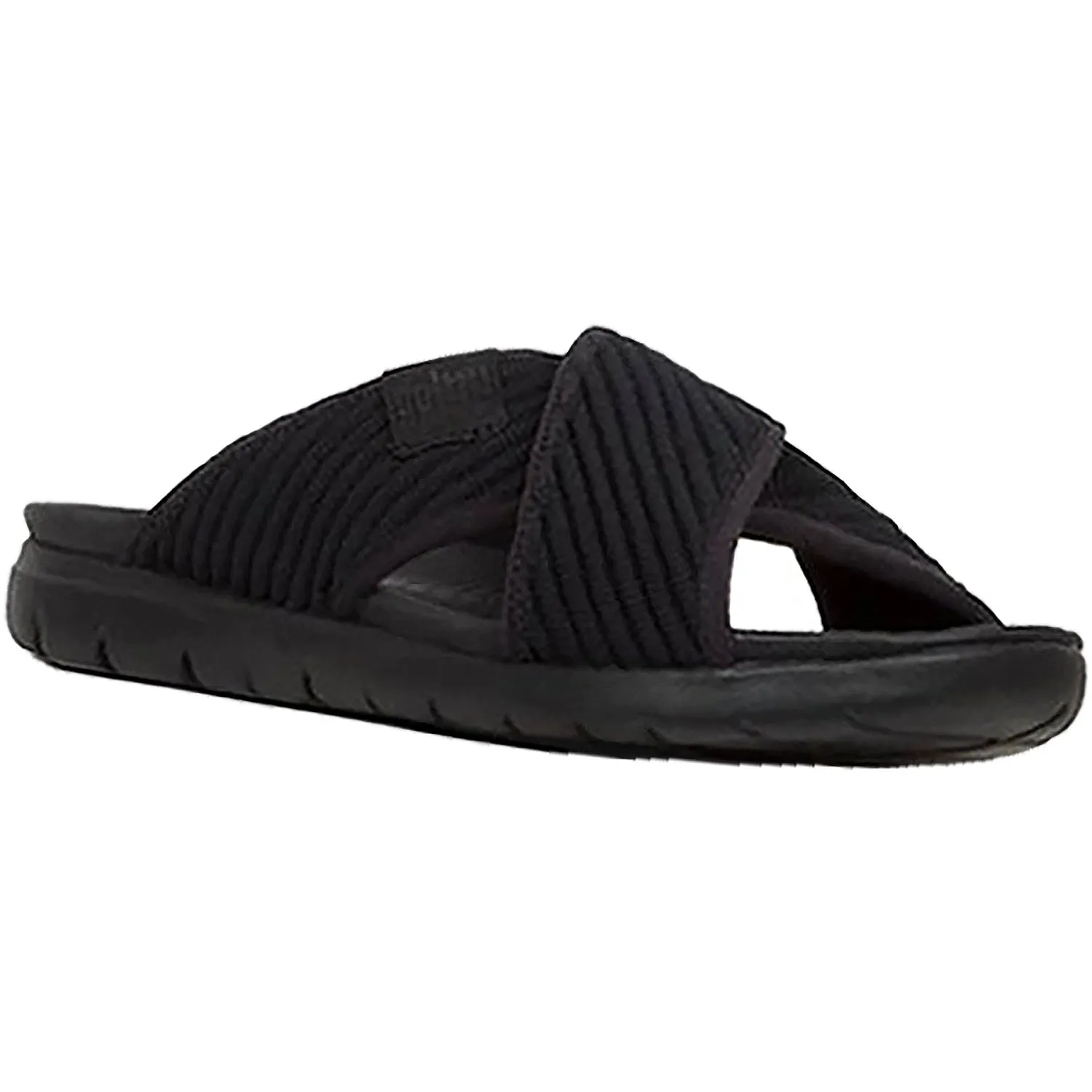 Women's Fit Flop Artknit Cross Slide Black Fabric