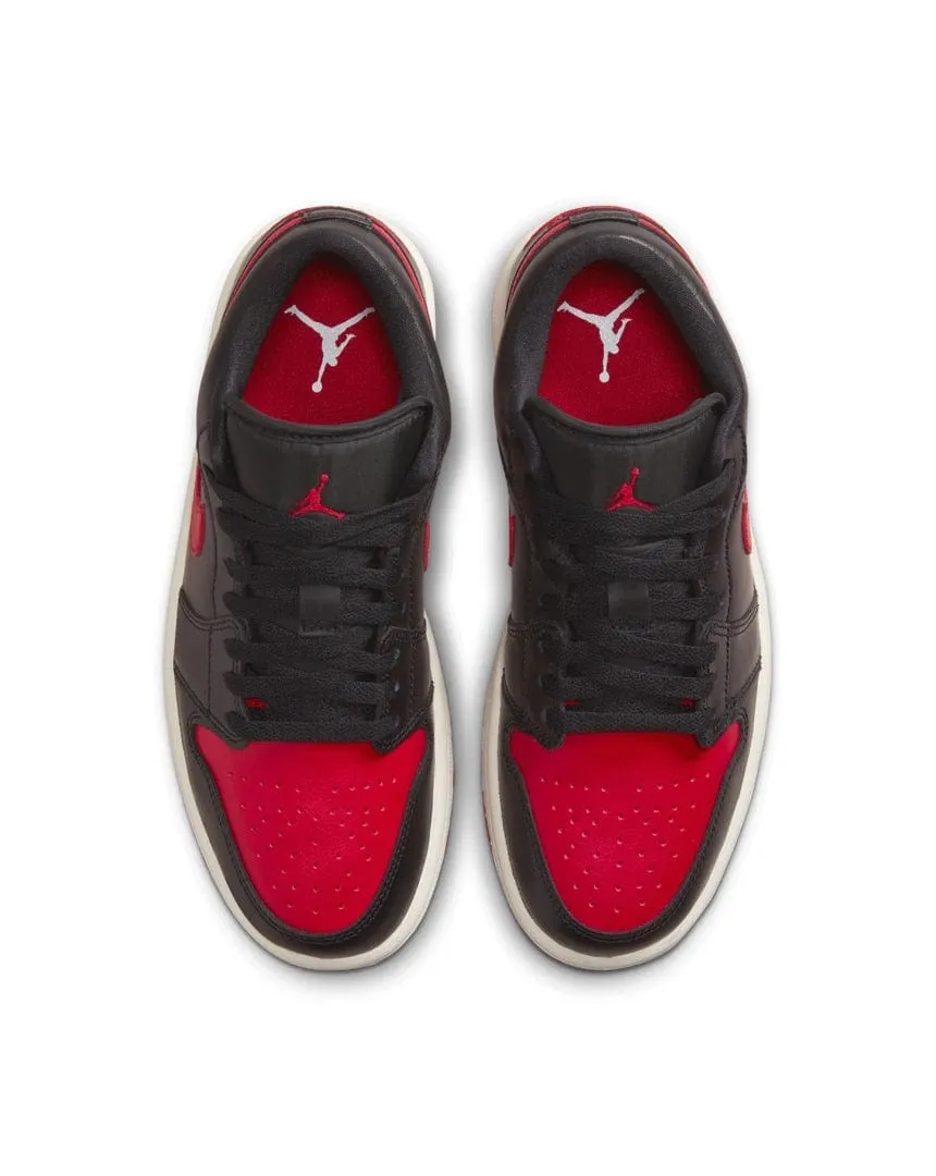 Women's Jordan 1 Low - Black / Gym Red - Sail