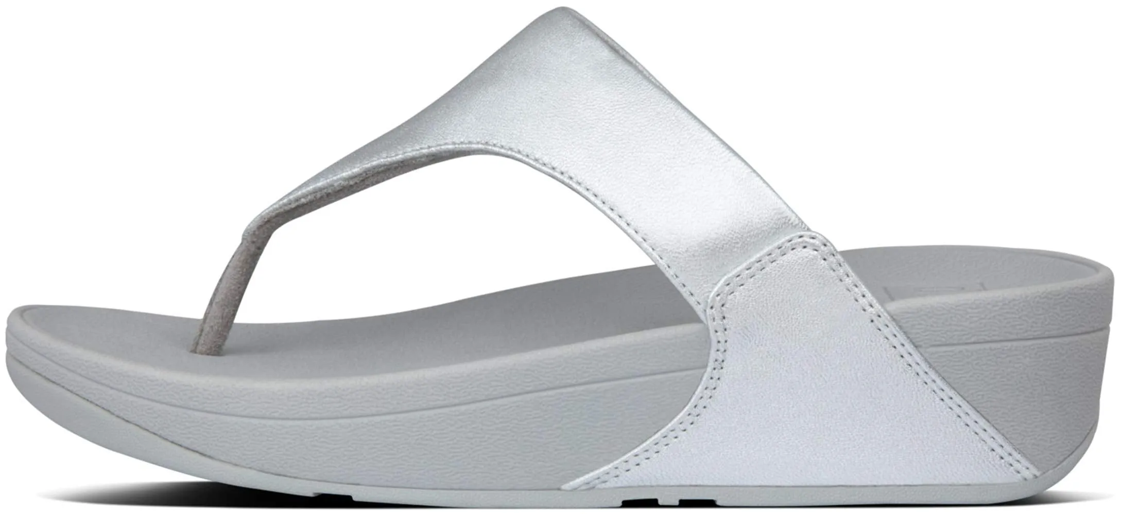 Women's Shoes Fitflop LULU Leather Platform Wedge Sandals I88-011 SILVER