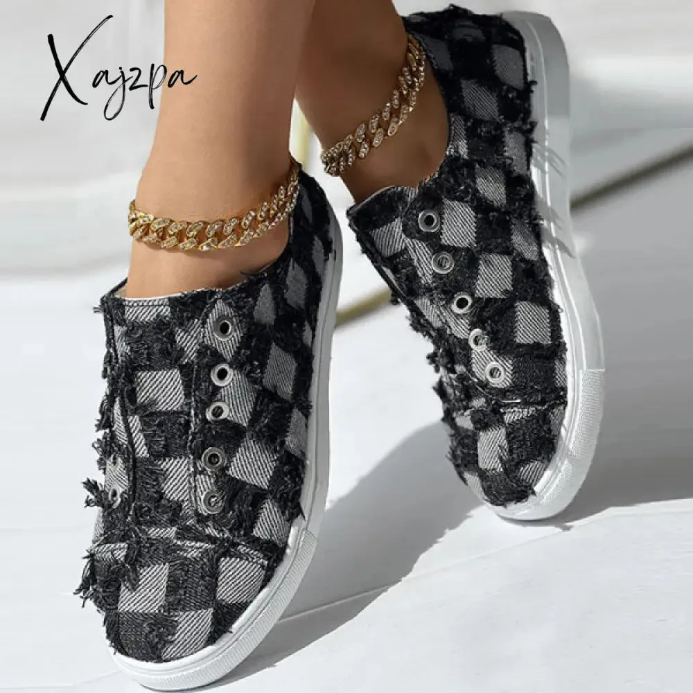 Xajzpa - Black Casual Patchwork Round Comfortable Shoes