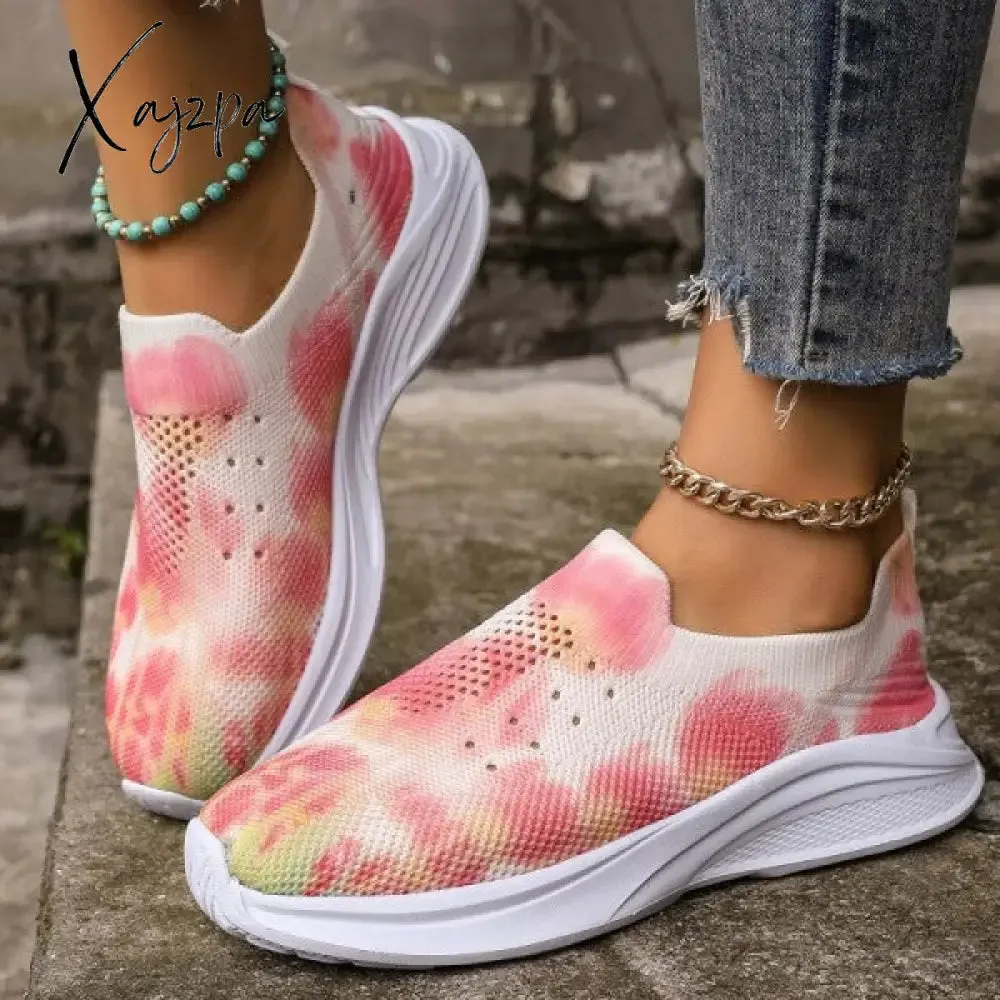 Xajzpa - Pink Casual Sportswear Daily Patchwork Tie-dye Round Mesh Breathable Comfortable Out Door Shoes