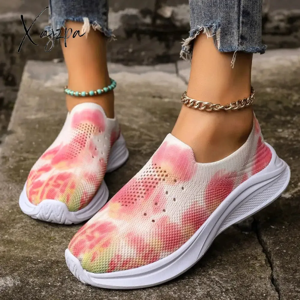 Xajzpa - Pink Casual Sportswear Daily Patchwork Tie-dye Round Mesh Breathable Comfortable Out Door Shoes