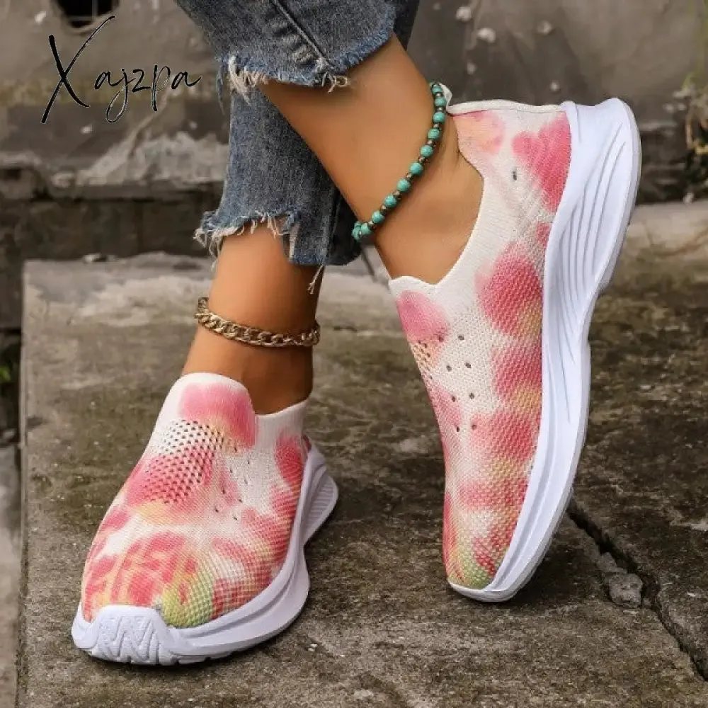 Xajzpa - Pink Casual Sportswear Daily Patchwork Tie-dye Round Mesh Breathable Comfortable Out Door Shoes