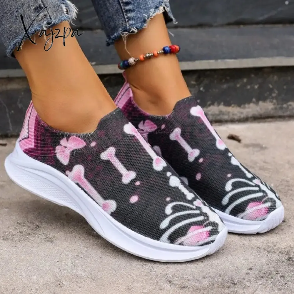 Xajzpa - Purple Casual Patchwork Printing Round Comfortable Out Door Shoes