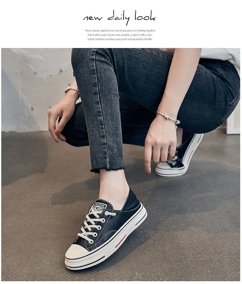 xiangtuibao Genuine Leather Designer Luxury Sneaker Woman Casual Flat Sport Shoes Female Fashion Women's Tennis  Trend Elegant Lace Up