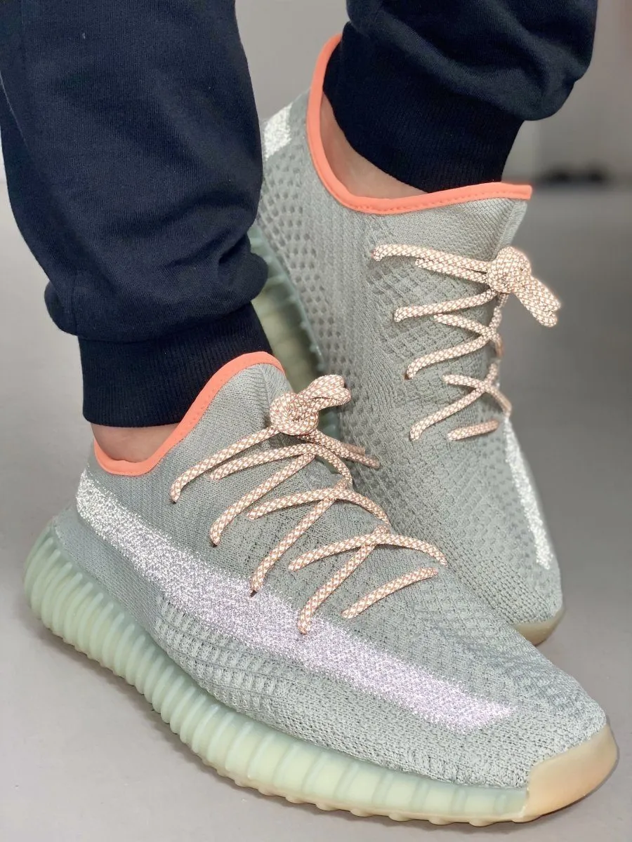 Yeezy Laces 3M Reflective Static Desert Sage Orange Rope Laces for Yeezy Boost 350 V2 Desert Sage