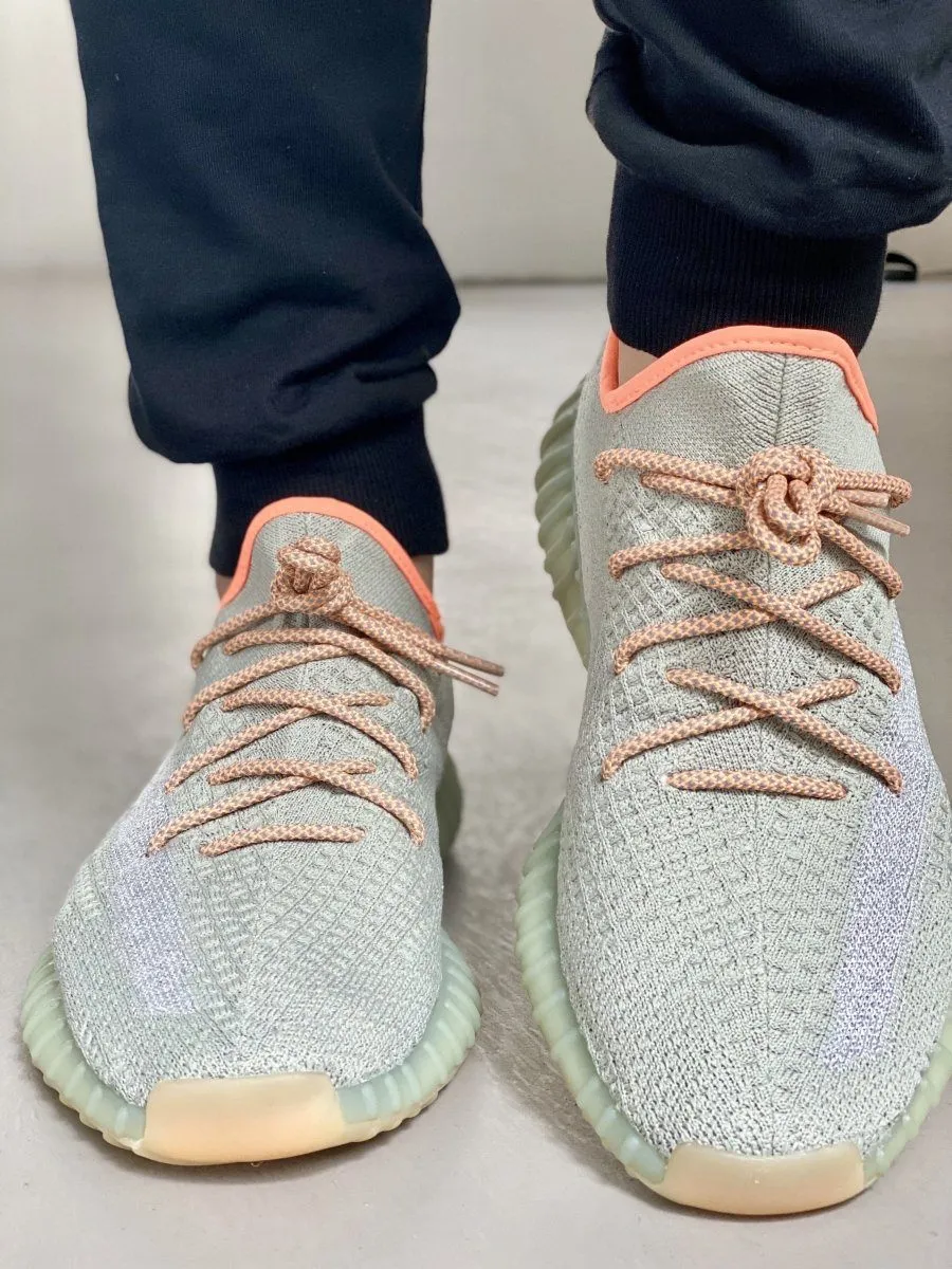 Yeezy Laces 3M Reflective Static Desert Sage Orange Rope Laces for Yeezy Boost 350 V2 Desert Sage